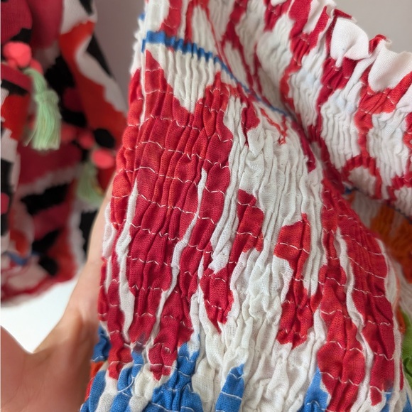 Vibrant Red Embroidered Crop Top - Picture 6 of 10